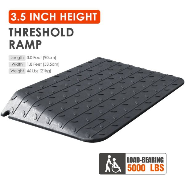 Wheel Chair Threshold Ramp： 3.5 INCH HEIGHT Product dimensions LOAD-BEARING 5000 LBS