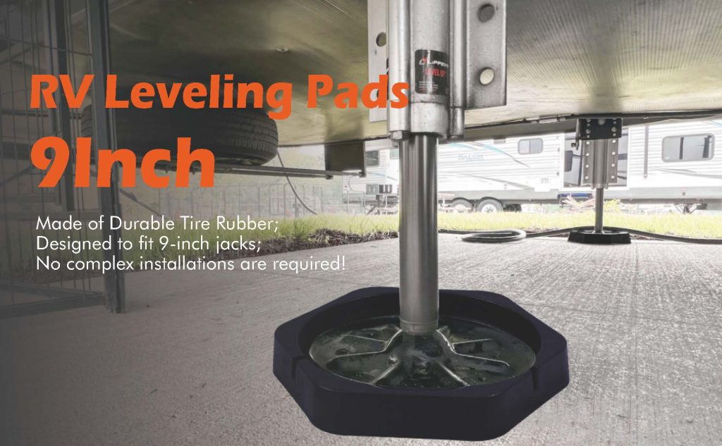 RV Leveling pads 9inch Made of Durable Tire Rubber; Designed to fit 9-inch jacks; No complex installations are required!