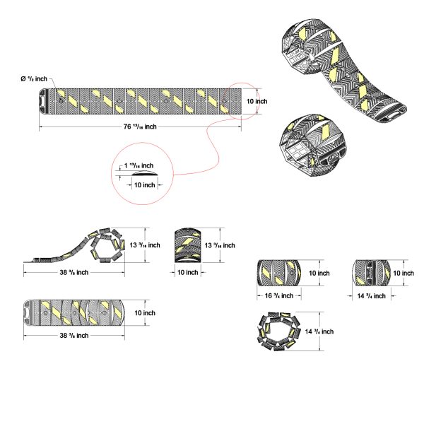 6-1/2 Length Roll Up Speed Bump Product dimensions